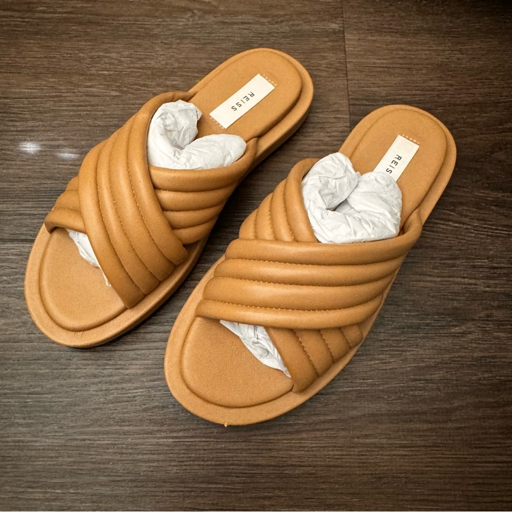 Reiss Blair Leather Slide Sandal